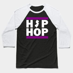 NJ Hip-Hop Logo White Baseball T-Shirt